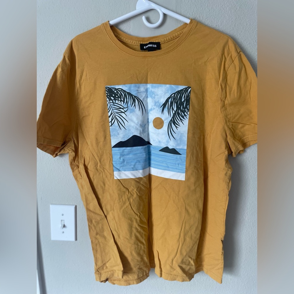 Express Yellow Scenic Graphic Tee